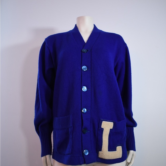 Ralph Lauren Other - vintage 60s mens blue letterman cardigan